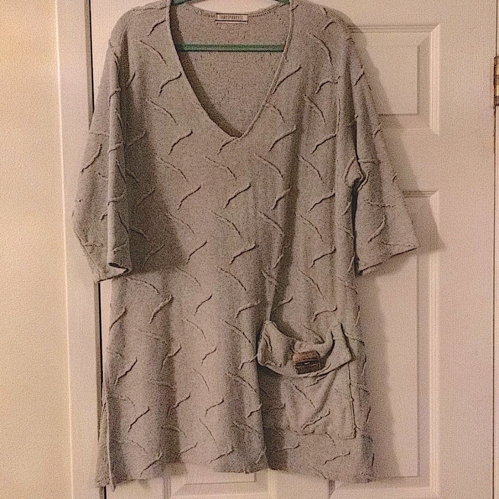 Transparente  Light Gray Sweater Fabric Tunic